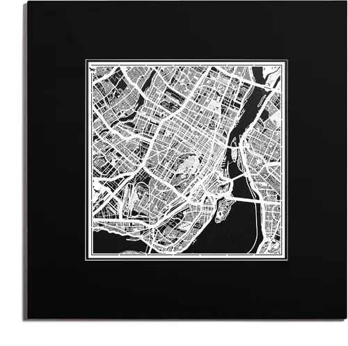 Vista 15 de O3 Design Studio San Diego, CA Paper Cut Map Matted Grey 20x20 in Paper Art