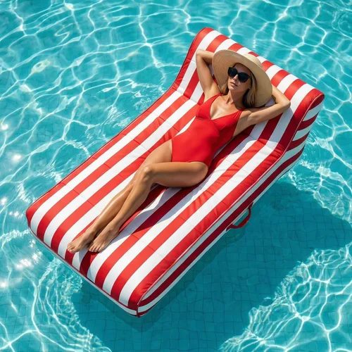 Vista 12 de Tumbona grande reclinable doble tapizada para piscina con respaldo Grande Doble Santorini