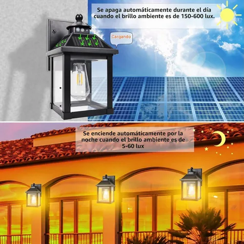 Vista 2 de CYHKEE Luces solares de pared para exteriores: aplique solar para porche