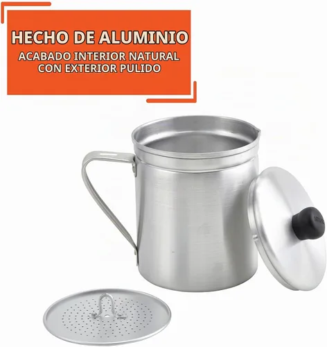 Vista 3 de IMUSA USA Dispensador de grasa de aluminio de 1.5 cuartos de galón, color plateado