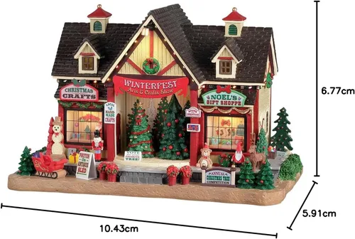 Vista 2 de Lemax 25865-UK Caddington Village Lighting Building: Winterfest Arts & Crafts Show