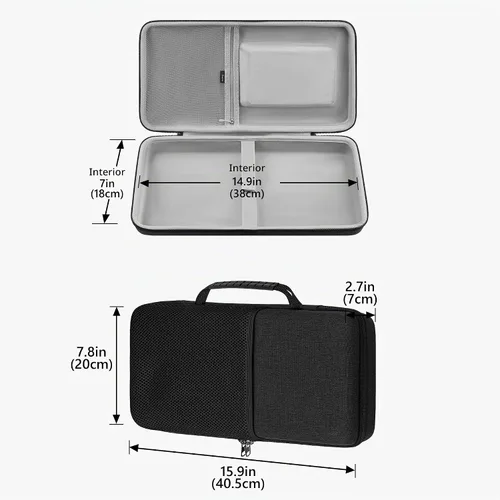 Vista 5 de GEEKRIA TKL - Funda rígida para teclado, compatible con 8BitDo Retro 87, RK Royal KLUDGE M87, Keychron V3 Max TKL, bolsa de transporte de viaje