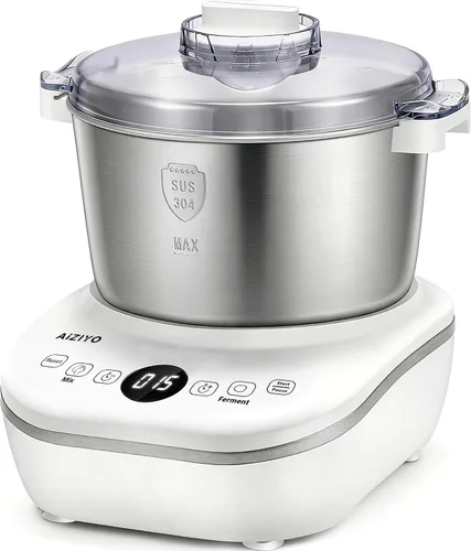 Vista 10 de AIZIYO DoughChief, máquina de masa de 5.3 cuartos de galón, mezclador de masa con función de fermentación, panificadora con tazón de acero Rojo