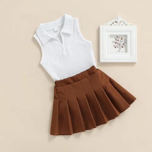 Vista 184 de TheFound Trajes de verano para niñas pequeñas, sin mangas, de punto acanalado, halter, pantalones cortos, ropa para recién nacidos, conjunto de 3