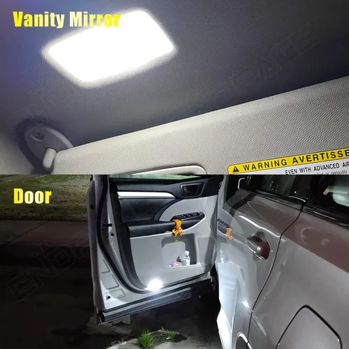 Vista 5 de Kit de 14 luces LED Highlander para interiores Toyota Highlander 2008 2009 2010 2011 2012 2013 blanco 6000K paquete de iluminación LED interior +