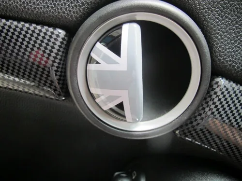 Vista 3 de ATEX Pegatinas de la cubierta de Union Jack negro/gris para Cooper MK2 R60 R61 Countryman manija de puerta