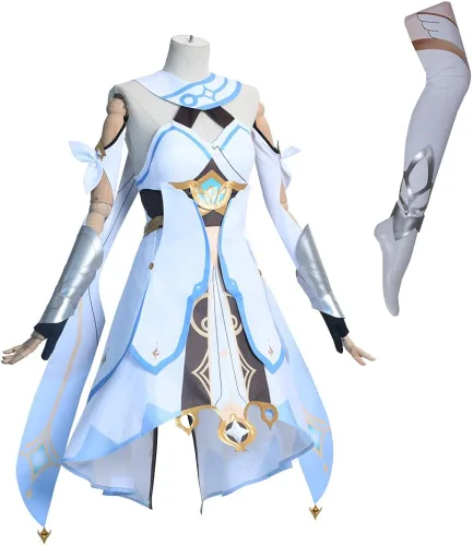 Vista 3 de Lumine Disfraz de cosplay, juego Genshin Impact, traje de lucha para Halloween Navidad