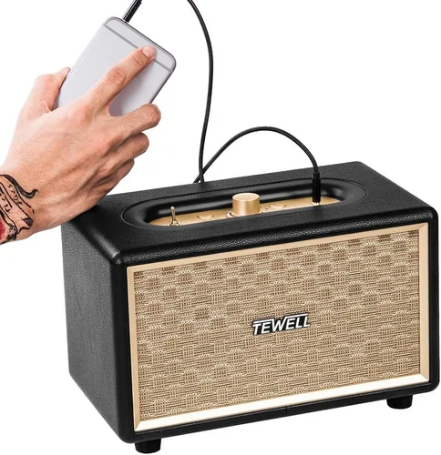 Vista 7 de Altavoz para el hogar con audio premium Bajos ricos, dial giratorio para control de volumen Interruptor de cambio, Bluetooth inalámbrico