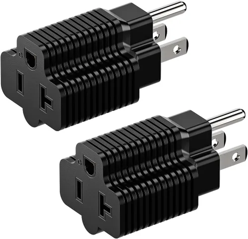 Vista 8 de Nema Adaptador de enchufe de 15 amperios a 20 amperios con certificación ETL NEMA 5-15P a 5-15/20R (peine de 20 amperios T Blade) 15 Amp enchufe
