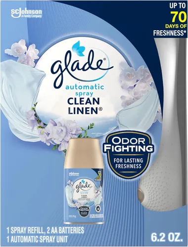 Vista 10 de Glade Kit automático de repuesto y soporte de aerosol, ambientador para el hogar y el baño, maderas de cachemira, 6.2 onzas