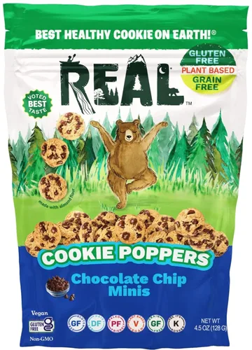 Vista 7 de REAL Mini galletas con chispas de chocolate, galletas horneadas semisuaves sin gluten, sin lácteos, veganas, kosher, paleo, deliciosas mini galletas