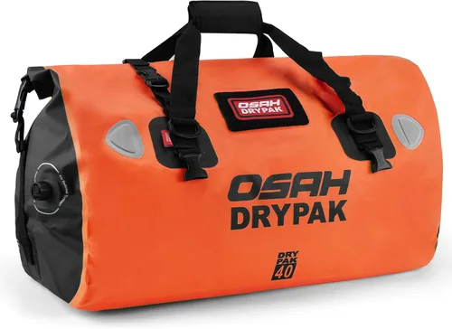 Vista 15 de OSAH DRYPAK Bolsa de lona impermeable – Bolsa seca para motocicleta con gran espacio de almacenamiento, bolsas de equipaje impermeables con bolsillo