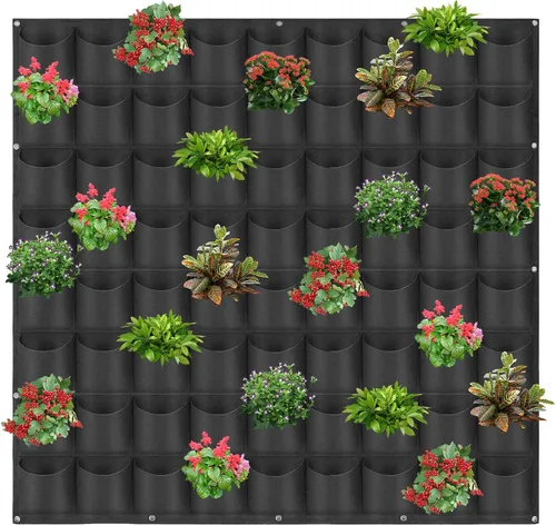 Vista 11 de Bolsas colgantes para macetas con 12 bolsillos, bolsas de cultivo verticales para colgar en la pared, macetas de jardín de hierbas para interiores