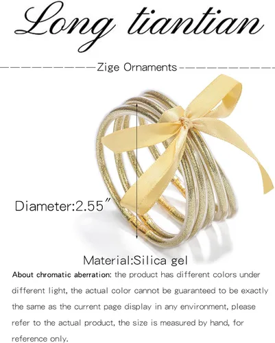 Vista 6 de Long tiantian Pulseras de gelatina con purpurina para adolescentes, regalos de moda, para adolescentes, niñas, Budahgirl, con relleno de purpurina