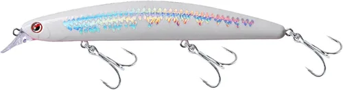 Vista 22 de LITTMA Señuelos de pesca de surf de California Señuelos de pesca de agua salada Jerkbait Crankbait Surf Minnow 110 - Sardina metálica Super Glow
