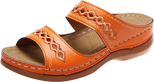 Vista 18 de Sandalias ortopédicas a la moda para mujer, sandalias para caminar con soporte de arco antideslizantes y cómodas, sandalias informales, sandalias