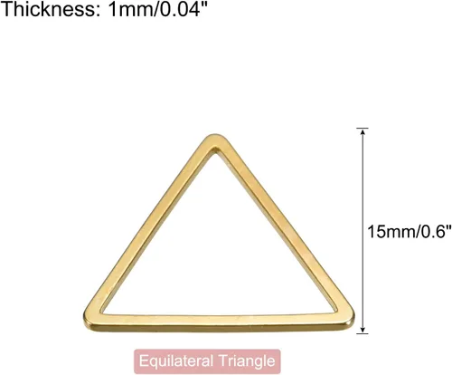 Vista 2 de MECCANIXITY Aro de abalorios triangular, anillo de enlace geométrico con marco triangular para hacer joyas