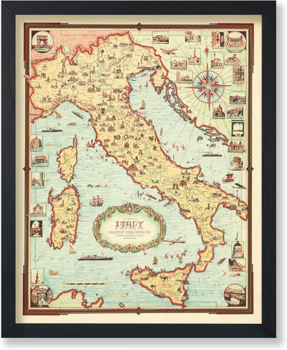Vista 25 de Monem Art Mapa Monumental Vintage de Florencia Impresión - Póster de Viaje Retro - Arte de Italia - Gran Regalo para Hombres, Mujeres, Amantes