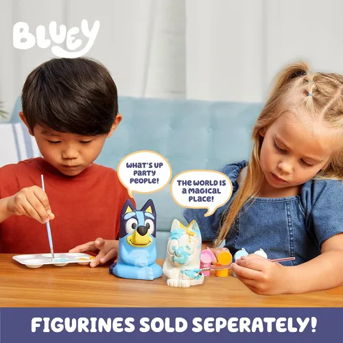 Vista 6 de Figurita de Bingo para Pintar Bluey, Figurita de Bingo de Cerámica para Pintar, Incluye 6 Pinturas Acrílicas, Pincel, Juguetes Bluey, Adornos