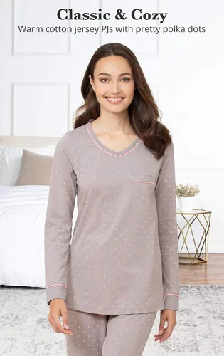 Vista 48 de PajamaGram Pijamas para mujer - Conjuntos de pijamas para mujer, camiseta sin botones, 100% algodón