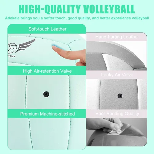 Vista 4 de Volleyball Outdoor Volleyball Ball, Volleyballs for Girls Women, Soft Volleyball Official Size for Beach Pool Playing, Ideal Volleyball Gift