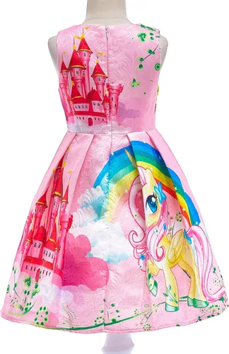 Vista 2 de Dressy Daisy - Vestido de unicornio arcoíris disfraz de fantasía para niñas