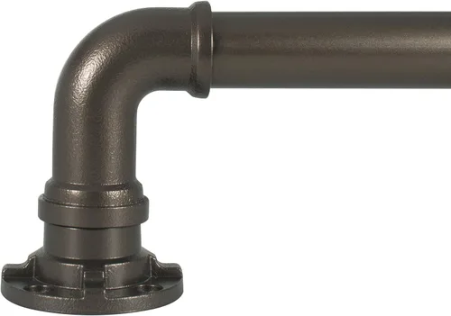 Vista 8 de Conjunto de barra de cortina telescópica industrial Decopolitan, 18-36 pulgadas, negro