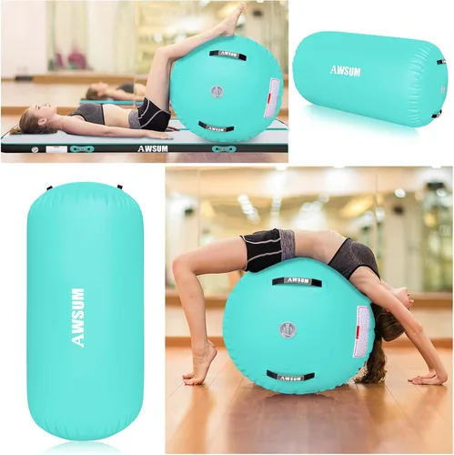 Vista 5 de AWSUM Colchoneta de Gimnasia de 10 pies/13 pies con Rodillo de Aire Barril de Volteretas Entrenador de Salto Mortal hacia Atrás y Flexión hacia