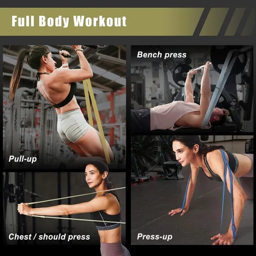 Vista 2 de VRTX No.00 Bandas de resistencia de tela para hombres y mujeres Banda larga de ejercicio para entrenamiento, estiramiento, yoga, entrenamiento