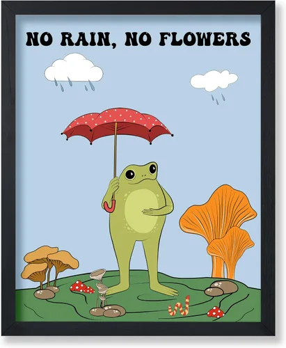 Vista 8 de Poster Master All That Is Meant To Be Poster - Retro Frog on Mushroom Print - Meditation Art - Motivational Design - Preppy Print - Trendy Decor