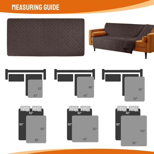 Vista 2 de VANSOFY Fundas reversibles para cama de perro de 68 x 82 pulgadas, impermeables, fundas de cojín para sofá, funda de cojín para sofá, protector