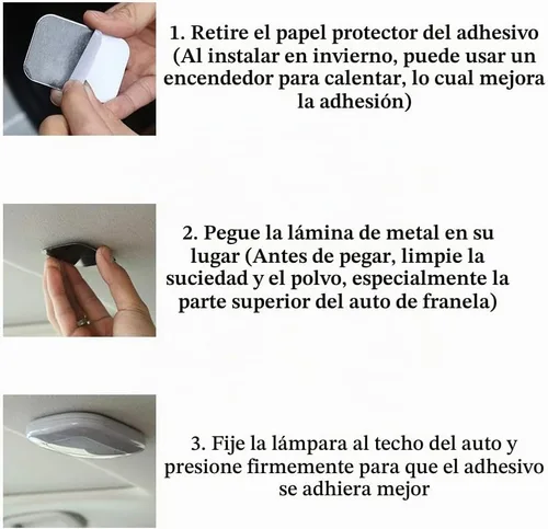 Vista 5 de Luces Auto para Techo de Coche, Luz Cúpula Magnética con USB Universal Recargable, Inalámbrica, 10 LEDs para Interior y Exterior de Coche, Barco