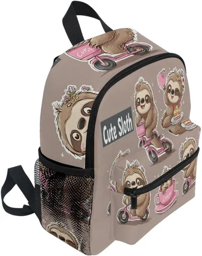 Vista 2 de Pfrewn Mochila preescolar para niños y niñas, con correa para el pecho, perezoso bebé, Classic