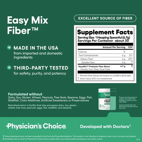 Vista 5 de Physician's CHOICE Paquete de 30 probióticos para mujer + fibra de mezcla fácil