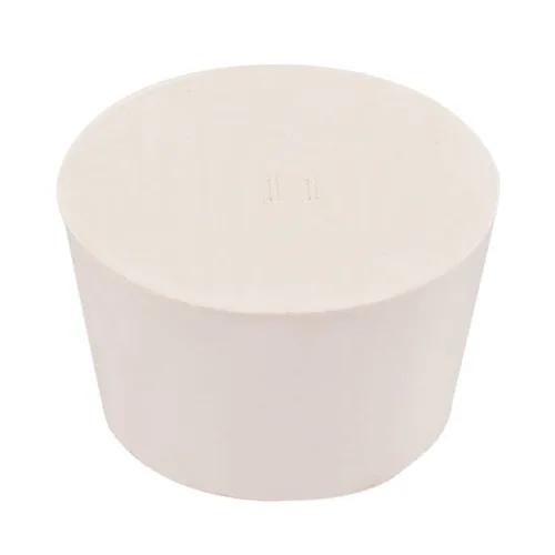 Vista 3 de uxcell Tapón de goma sólida en forma cónica blanca para el tapón de tubo de laboratorio tamaño 11