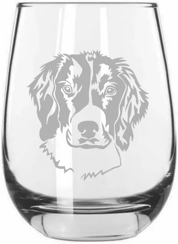 Vista 559 de Shar Pei (chino) - Vaso de vino sin tallo grabado para perro, 15.25 onzas