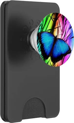 Vista 8 de Soporte para teléfono celular con diseño de mariposa color arcoíris – PopSockets Grip y soporte para teléfonos y tabletas