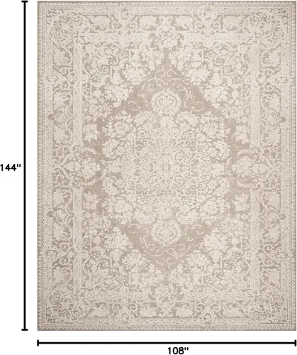 Vista 73 de SAFAVIEH - Alfombra decorativa de la colección Reflection - 2'3" x 3', color beige y crema, no desprende pelusa y fácil de limpiar, ideal