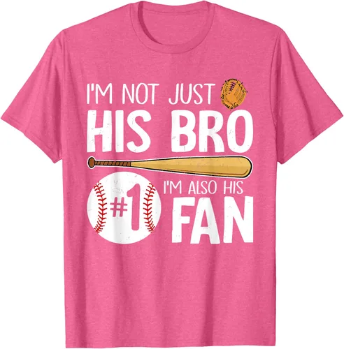 Vista 43 de Camiseta Baseball Brother I'm Not Just His Bro I'm His Number One Fan, Negro