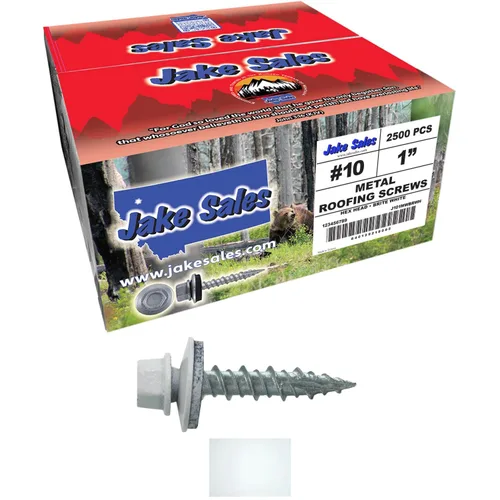 Vista 79 de Tornillos para techos de metal gris ABC 10 x 1 - Cabezal hexagonal - Arandela EPDM - Arandela de arranque automático/roscado - 1 bolsa - 250