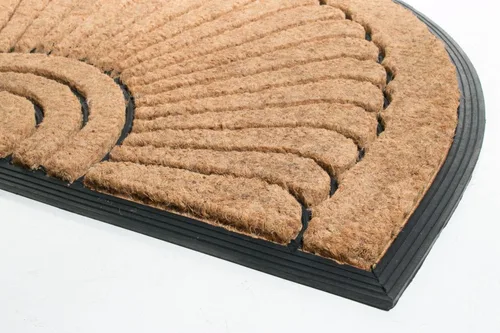 Vista 3 de Imports Decor - Felpudo de goma semicircular con parte trasera de fibra de coco, amanecer, 24 x 36 pulgadas