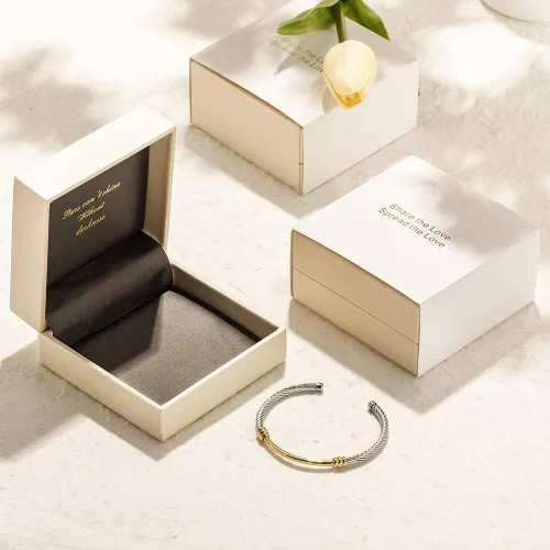 Vista 7 de CIUNOFOR Pulsera para mujeres y hombres, plata y oro, oro rosa, inspirada en cable antiguo, acero inoxidable trenzado, joyería para adultos