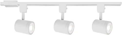 Vista 8 de WAC Lighting Charge 8010 - Kit de 3 luces LED de 27 W con alimentación de toldo flotante y riel de 4 pies con tapas finales, cabezales Bronce oscuro