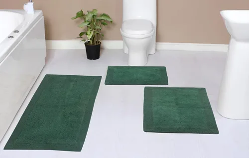 Vista 31 de Home Weavers Luxury Collection 100% Cotton Reversible Bathroom Rugs Set, Washable Rug, Soft Cotton Extra Soft and Absorbent Bath Rug, Kitchen Mat, 2
