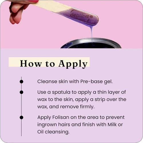Vista 5 de Depileve Tira de cera para depilación - Cera de colofonia de lavanda para pieles sensibles - cuerpo completo - Ideal para áreas delicadas - Tira