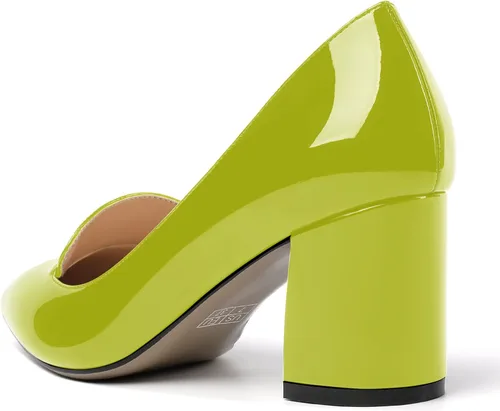 Vista 7 de ROSERWISH Zapatos de vestir para mujer, con puntera puntiaguda, elegantes y sexy, para fiesta, tacón alto, gruesos, de 2.5 pulgadas