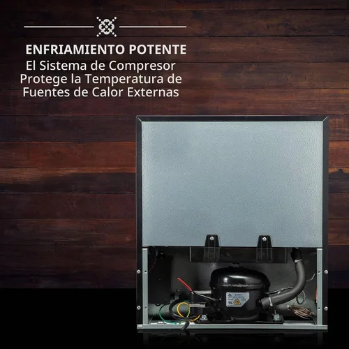 Vista 8 de Ivation Refrigerador de vino con compresor de 12 botellas con cerradura Gran bodega independiente para vino tinto, blanco, champán o espumoso