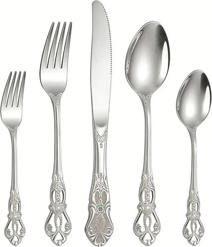 Vista 10 de flatware set, modern royal gold stainless Steel silverware set for Wedding and Festival, service for 4, daily use cutlery set utensil set