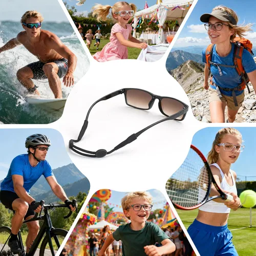 Vista 8 de Correa de gafas a prueba de caídas: ¡nunca vuelvas a perder ni romper los vasos! Ajustable y seguro para niños activos, adultos