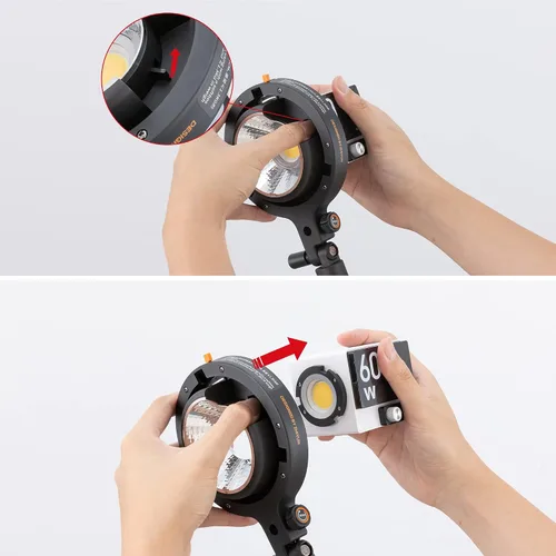 Vista 8 de ZHIYUN Adaptador de montaje Bowens A con soporte ZY para luz G60